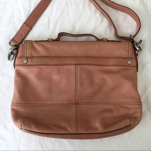 Fossil Messenger Bag Pink Satchel Crossbody - Picture 5 of 8